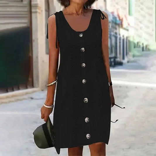 EnvĆo gratisš„Vestido sexy casual de cuello en U de color sólido para mujer - EspaƱa Success - EspaƱa