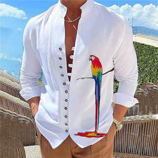 2024 Camisa de manga larga con cuello estampado - EspaƱa