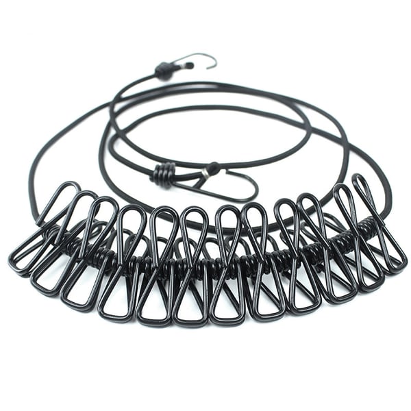 Portable Clothesline (Home, Outdoor, Camping with 12 Clips)