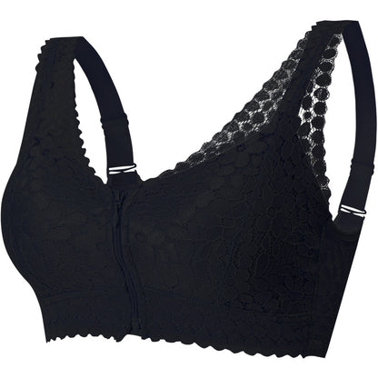 Breathable front buckle-free underwire bra