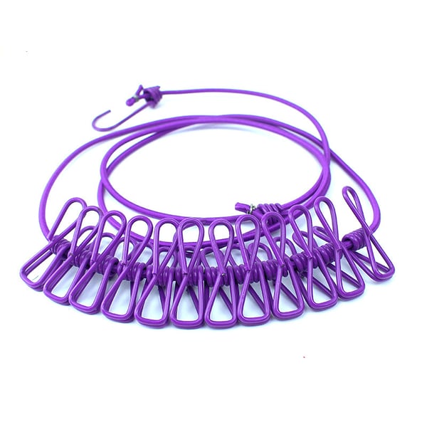 Portable Clothesline (Home, Outdoor, Camping with 12 Clips)