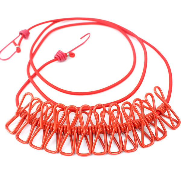 Portable Clothesline (Home, Outdoor, Camping with 12 Clips)