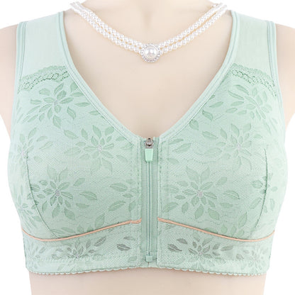 Plus Size Front Closure Wireless Bra Lace Women Underwear