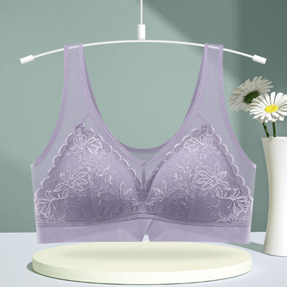 Women's Wireless Lace Wide Strap Tank Top Bra