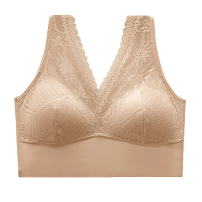 Lace Fixed Cup Push-Up Sleep Bra